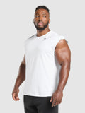 Gymshark Critical Cut Off Tank — White — 4