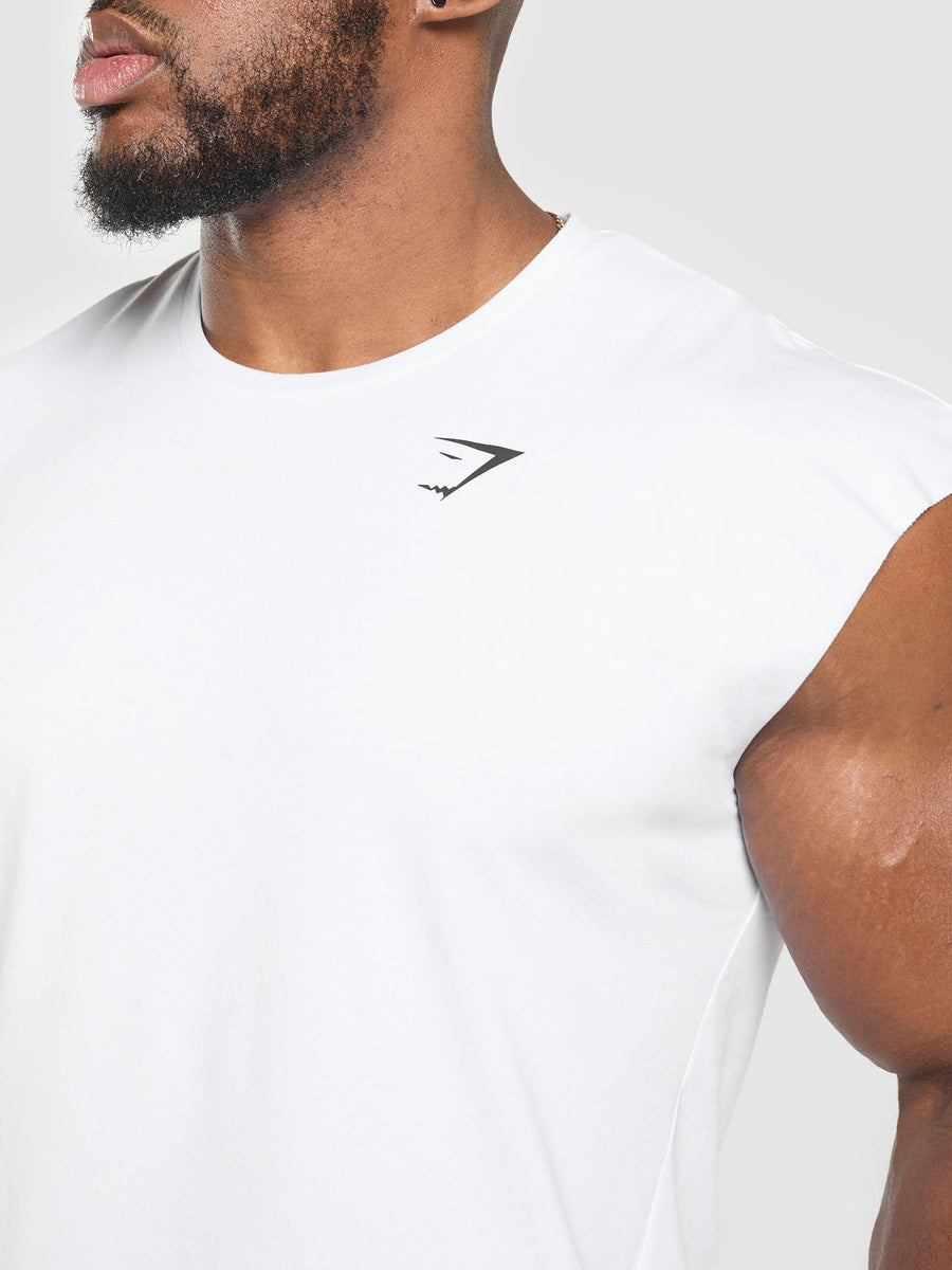 Gymshark Critical Cut Off Tank — White — 5