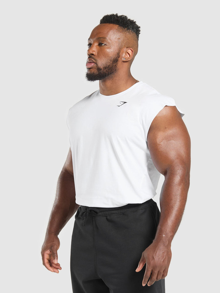 Gymshark Critical Cut Off Tank — White — 6
