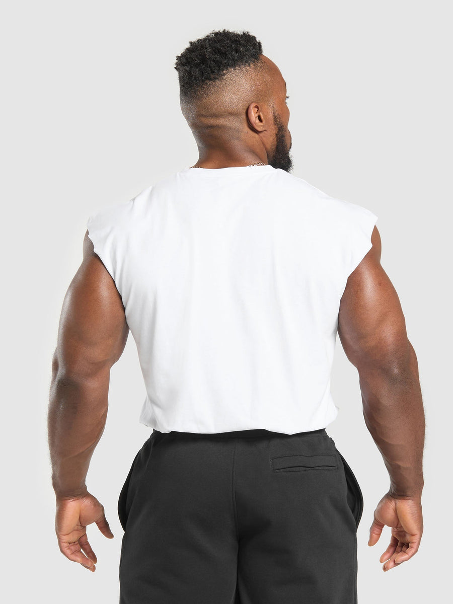 Gymshark Critical Cut Off Tank — White — 2