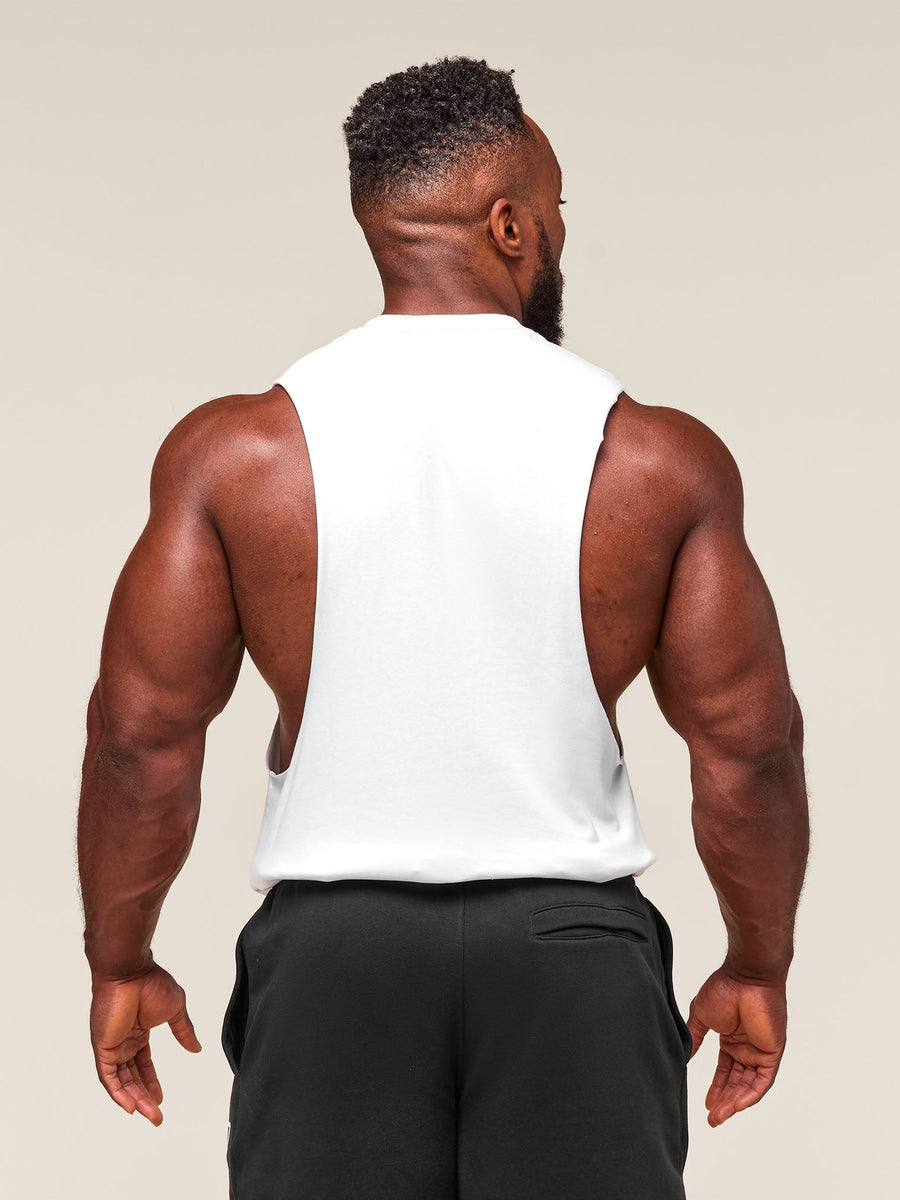 Gymshark Critical 2.0 Drop Arm Tank — White — 2