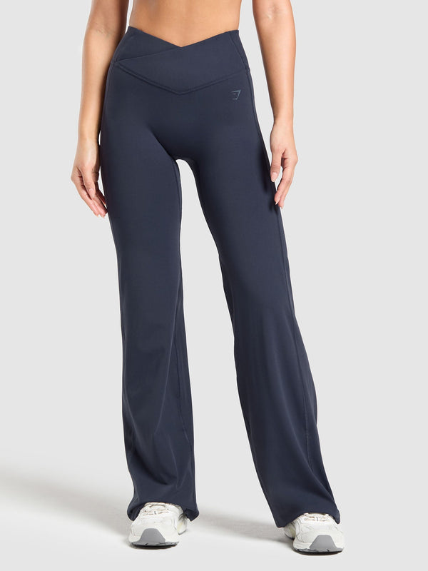 Gymshark Crossover Tall Flared Leggings — Heavy Blue