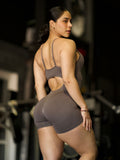 Gymshark Life Seamless Strappy All in One — Cool Brown — 6