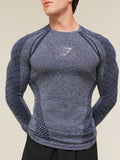 Gymshark Devant Seamless Long Sleeve T-Shirt — Heavy Blue — 6