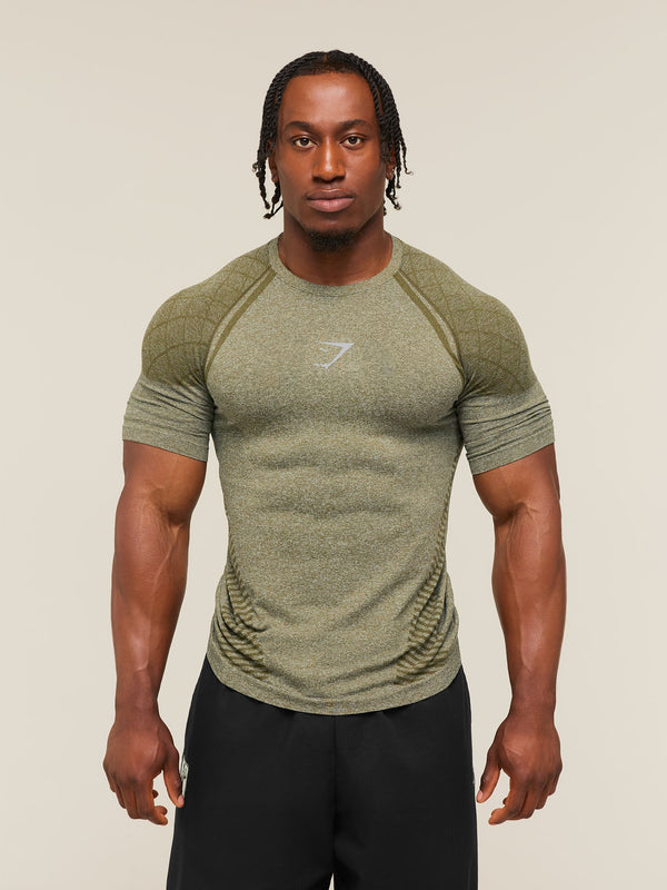 Gymshark Devant Seamless T-Shirt — Canvas Green
