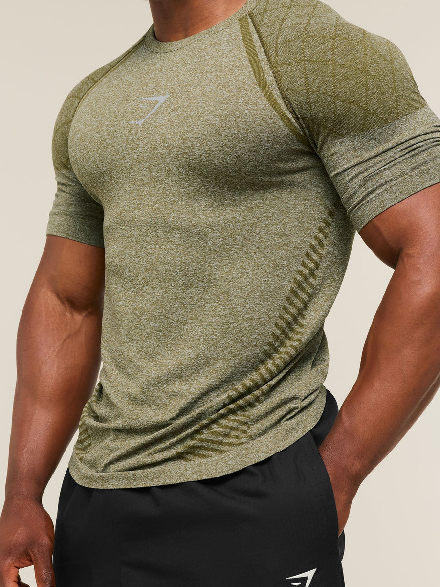 Gymshark Devant Seamless T-Shirt — Canvas Green — 6