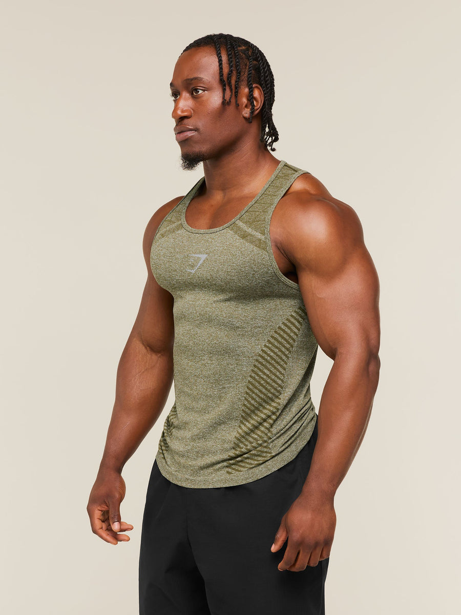 Gymshark Devant Seamless Tank — Canvas Green — 3