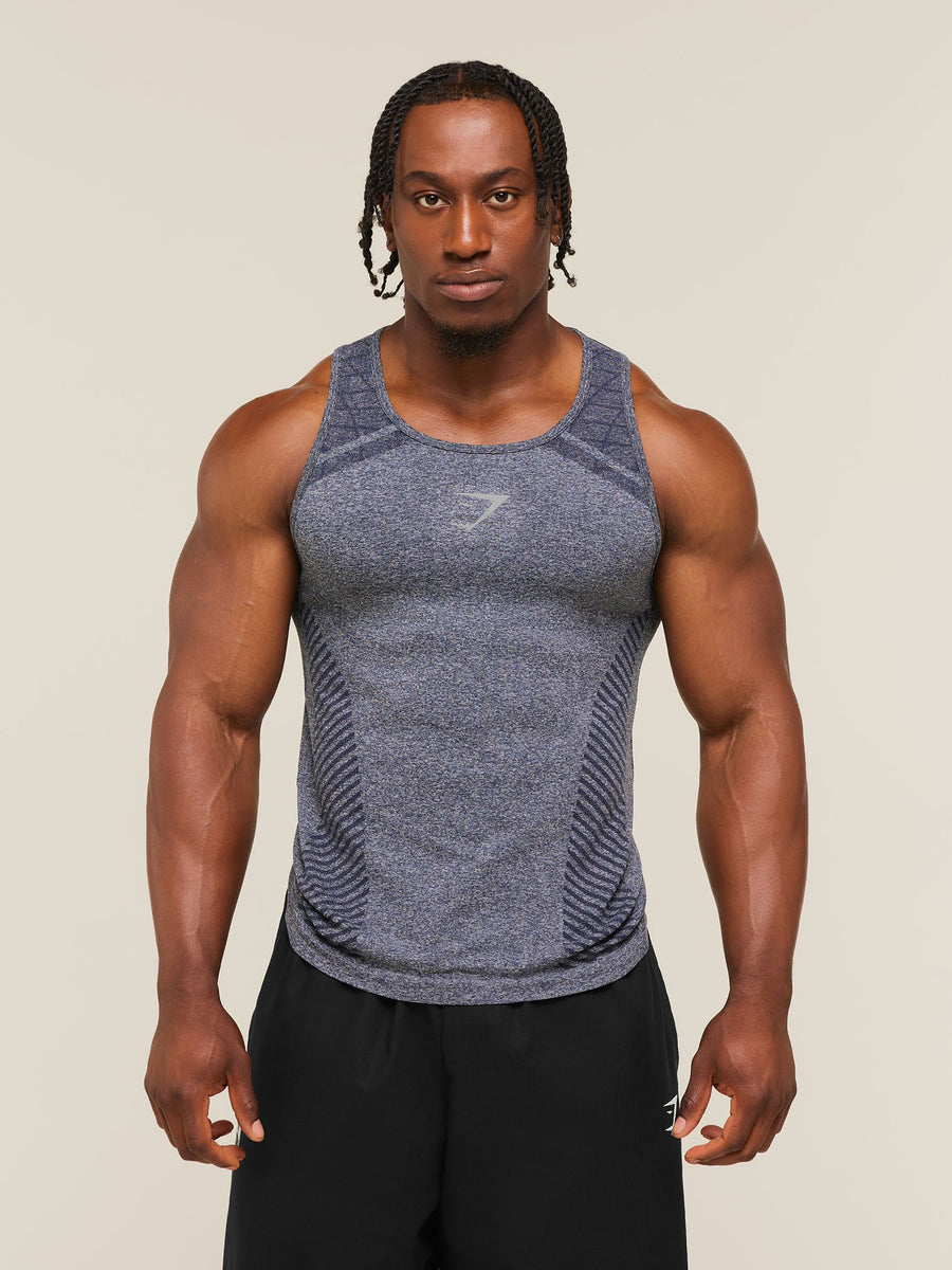 Gymshark Devant Seamless Tank — Heavy Blue — 1