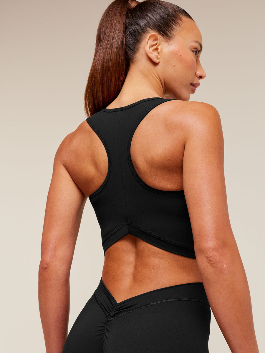 Gymshark Lifting Dipped Crop Tank — Black — 6