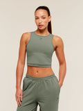 Gymshark Lifting Dipped Crop Tank — Unit Green — 2