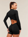 Gymshark Dipped Long Sleeve 1/4 Zip Jacket — Black — 1