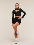 Gymshark Dipped Long Sleeve 1/4 Zip Jacket — Black — 4