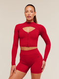 Gymshark Dipped Long Sleeve 1/4 Zip Jacket — Carmine Red — 2