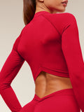 Gymshark Dipped Long Sleeve 1/4 Zip Jacket — Carmine Red — 6