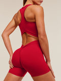 Gymshark Lifting Dipped Waistband Shorts — Carmine Red — 6