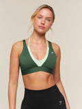 Gymshark Double Layer Medium Support Sports Bra — Earth Green/Sprint Green — 1