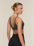 Gymshark Double Layer Medium Support Sports Bra — Earth Green/Sprint Green — 2