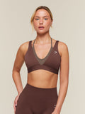 Gymshark Double Layer Medium Support Sports Bra — Espresso Brown/Soft Brown — 1