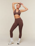 Gymshark Double Layer Medium Support Sports Bra — Espresso Brown/Soft Brown — 6