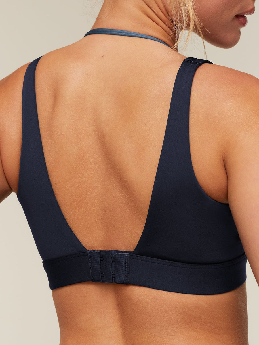Gymshark Double Layer Medium Support Sports Bra — Heavy Blue/Shadow Blue — 4