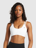 Gymshark Double Up Sports Bra — White — 1