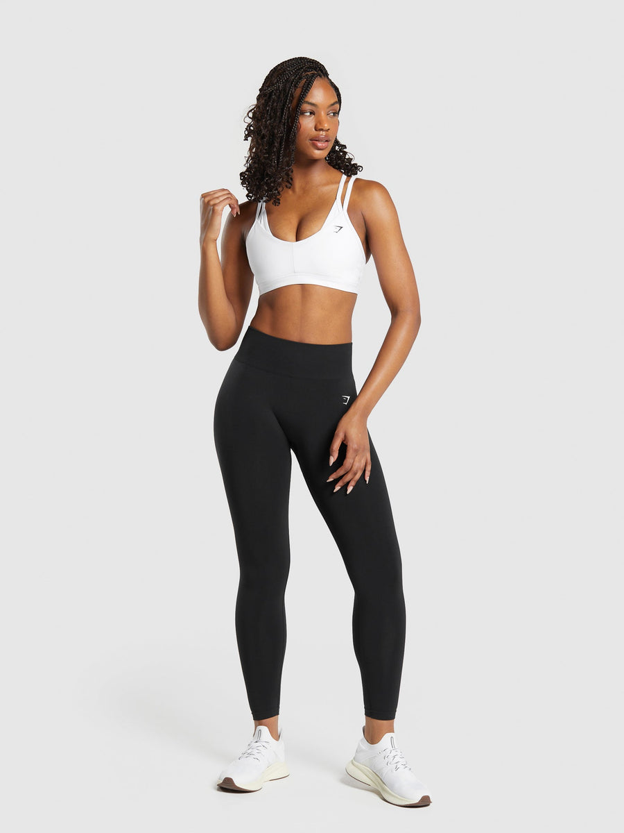 Gymshark Double Up Sports Bra — White — 4