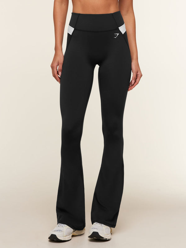 Gymshark Edge Dipped Flared Leggings Tall — Black/White