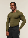 Gymshark Element Baselayer Long Sleeve T-Shirt — Canvas Green — 3
