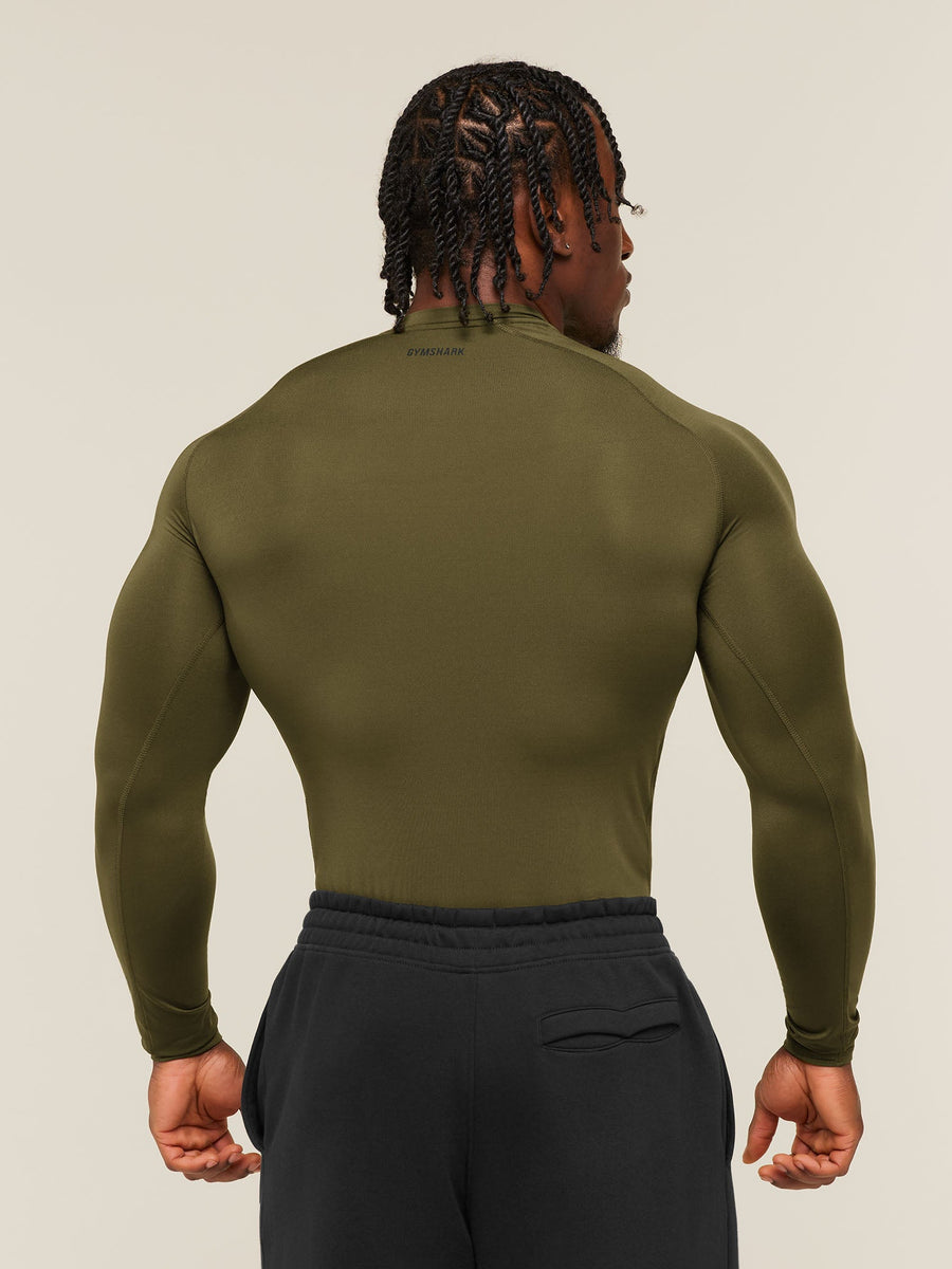 Gymshark Element Baselayer Long Sleeve T-Shirt — Canvas Green — 2