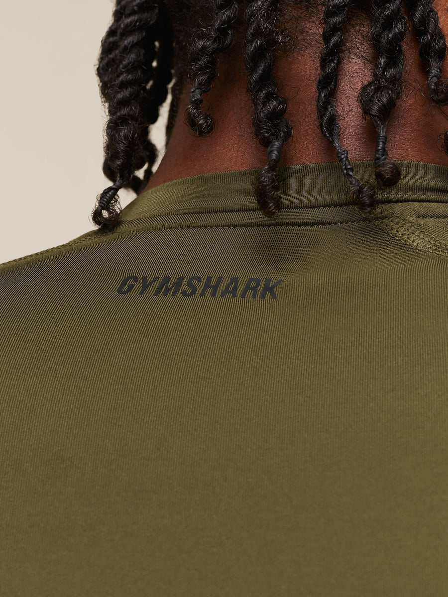 Gymshark Element Baselayer Long Sleeve T-Shirt — Canvas Green — 5