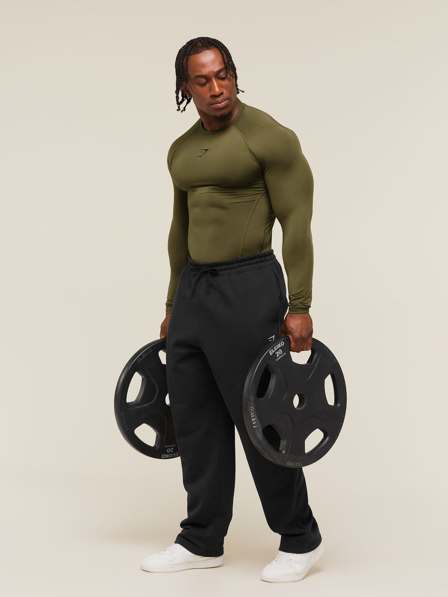 Gymshark Element Baselayer Long Sleeve T-Shirt — Canvas Green — 6