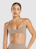 Gymshark Elevate Ruched Sports Bra — Lifestyle Brown — 1