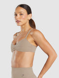 Gymshark Elevate Ruched Sports Bra — Lifestyle Brown — 5
