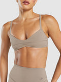Gymshark Elevate Ruched Sports Bra — Lifestyle Brown — 4