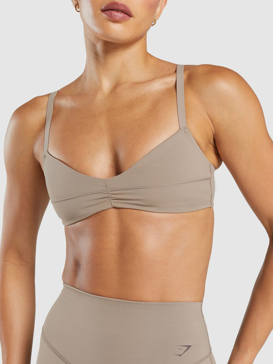 Gymshark Elevate Ruched Sports Bra — Lifestyle Brown — 4