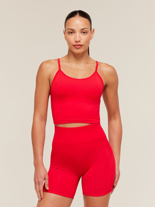 Gymshark Energise Seamless Crop Top — Athletic Red