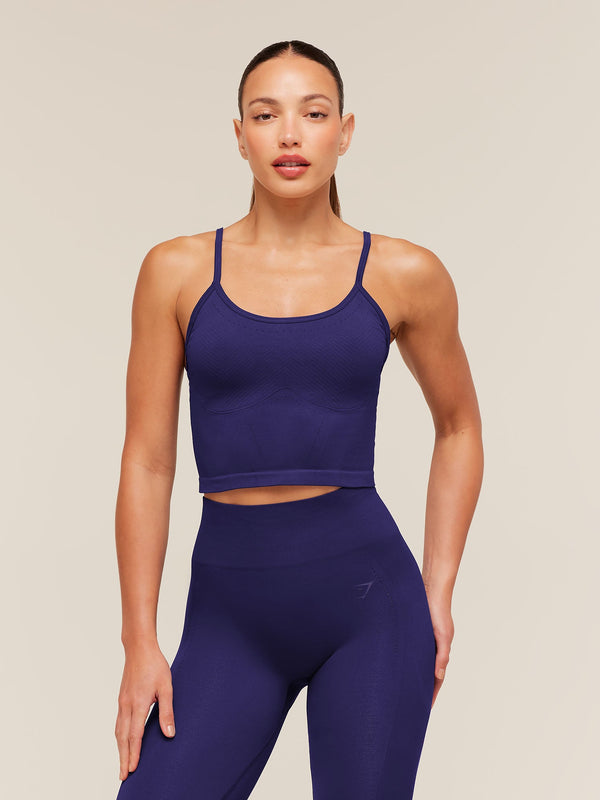 Gymshark Energise Seamless Crop Top — Indigo Purple