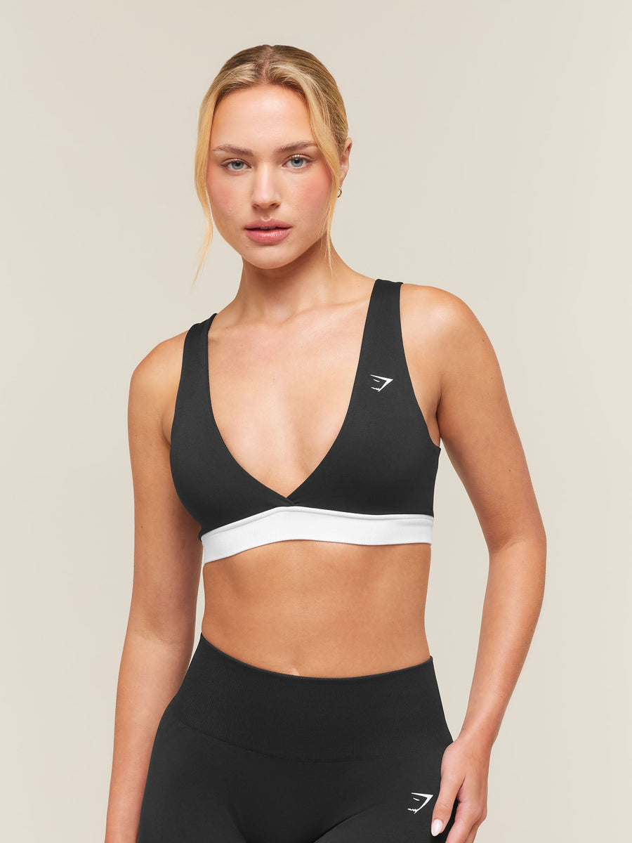 Gymshark Everyday Seamless Contrast Bra — Black — 1