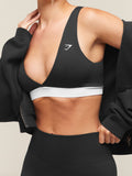 Gymshark Everyday Seamless Contrast Bra — Black — 7