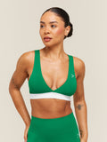 Gymshark Everyday Seamless Contrast Bra — Track Green — 1