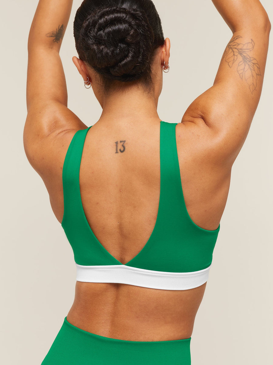 Gymshark Everyday Seamless Contrast Bra — Track Green — 7