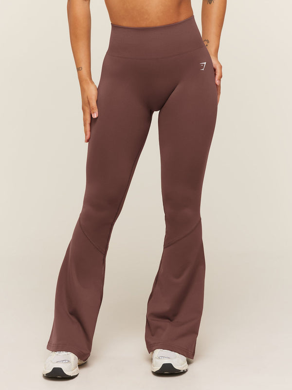 Gymshark Everyday Seamless Flared Leggings — Espresso Brown