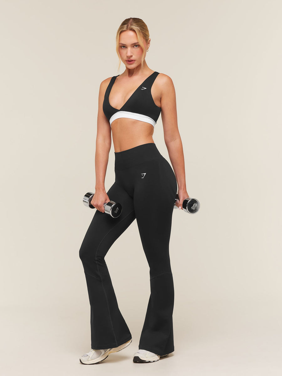 Gymshark Everyday Seamless Flared Leggings — Black — 7