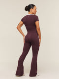 Gymshark Everyday Seamless Flared Leggings — Cherry Purple — 6