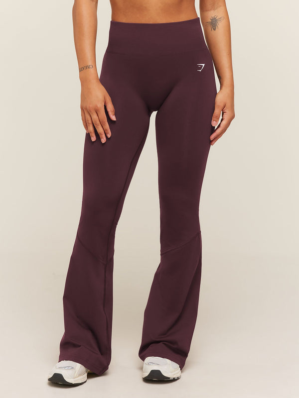 Gymshark Everyday Seamless Flared Leggings — Cherry Purple