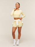 Gymshark Everyday Seamless Long Sleeve Crop Top — Butter Yellow — 3