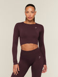 Gymshark Everyday Seamless Long Sleeve Crop Top — Cherry Purple — 1