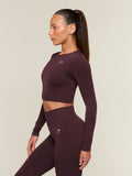 Gymshark Everyday Seamless Long Sleeve Crop Top — Cherry Purple — 3