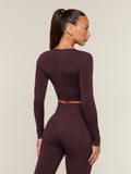 Gymshark Everyday Seamless Long Sleeve Crop Top — Cherry Purple — 2