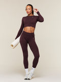 Gymshark Everyday Seamless Long Sleeve Crop Top — Cherry Purple — 6